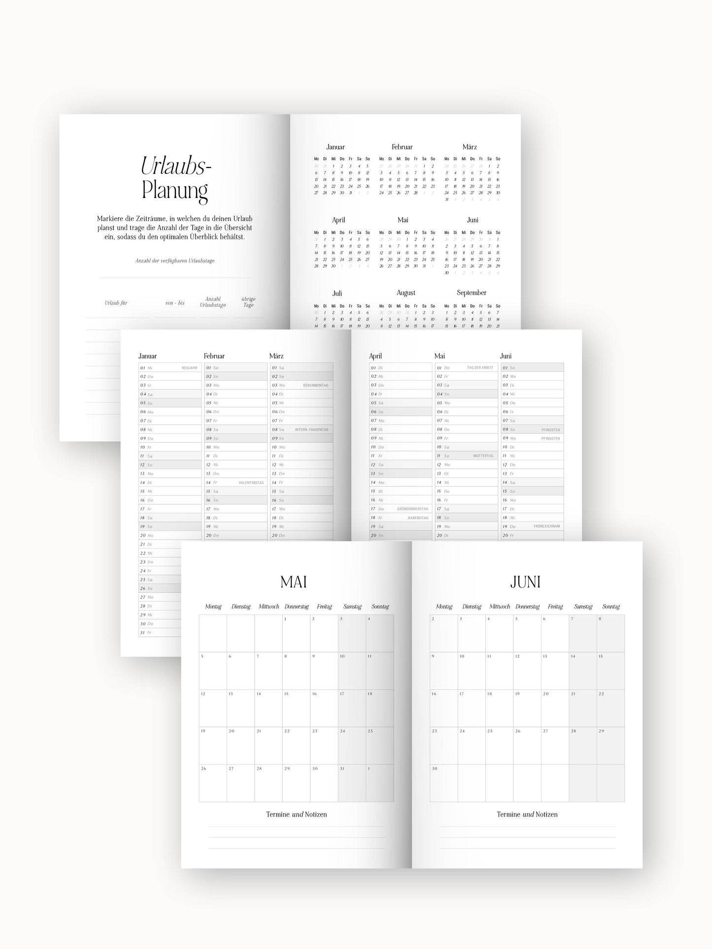 Jahresplaner 2025 (black edition)